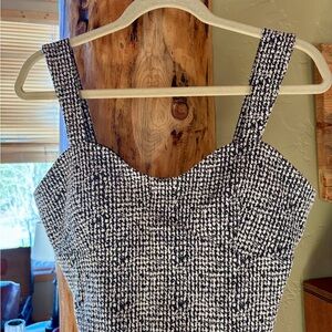 Anthropologie eri + ali Textured Tweed Bustier Crop Tank Top